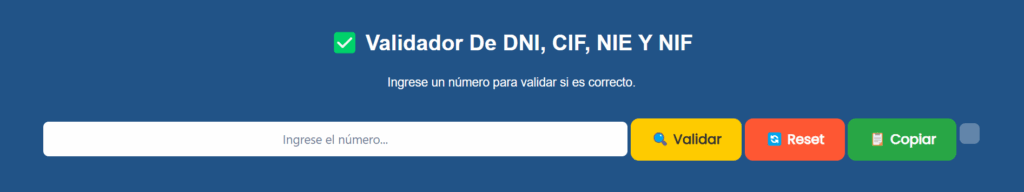 Validador DNI, CIF, NIE, NIF online 2025: Verifica ahora 1 Validador DNI,CIF,NIE y NIF